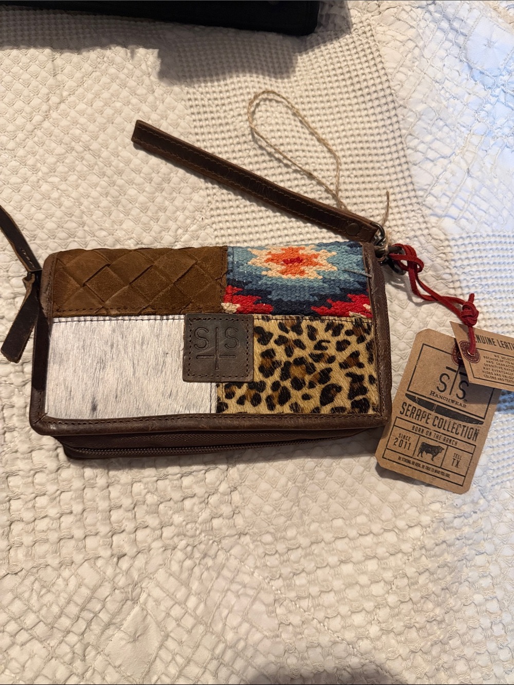 STS Ranchwear Brown Patchwork Wristlet Wallet - Kacey Organizer